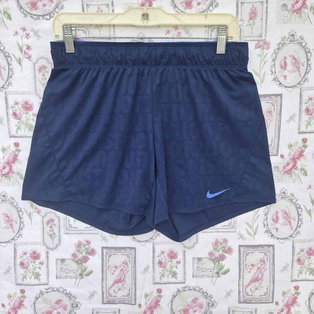 Nike Dri Fit Womens Navy‎ Blue Training Athletic Gym Shorts Size Medium
